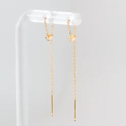 Diamond Bezel Loop Threader Earrings