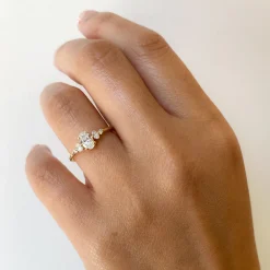 Diamond Oval Pebble Ring