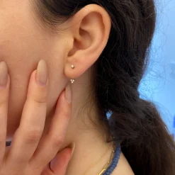 Diamond Studs with Diamond Trio Jacket