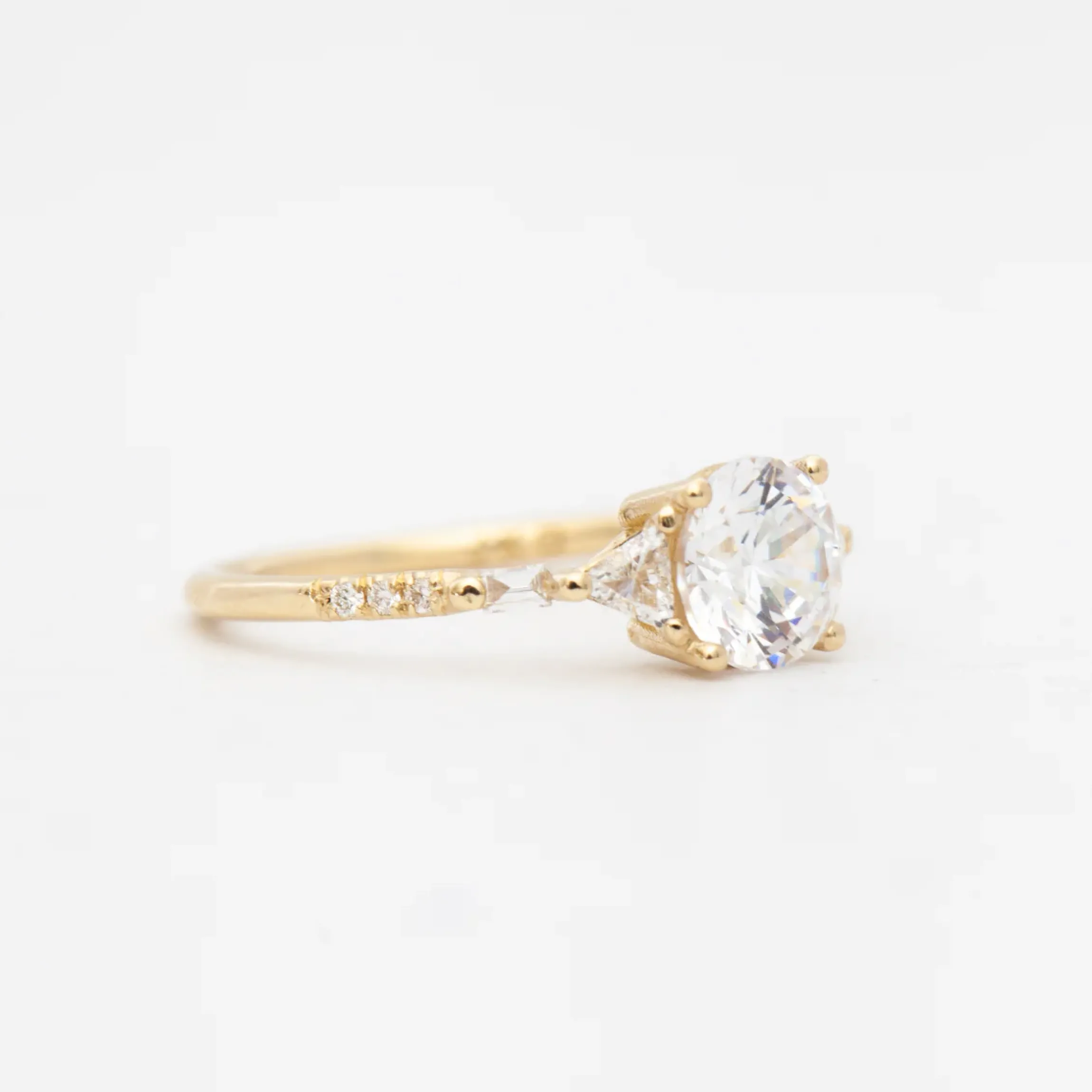 Diamond Trillion Baguette Equilibrium Ring