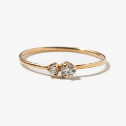 Double Prong Diamond Ring