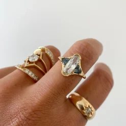 Elongated Oval & Sapphire Trillion Ring