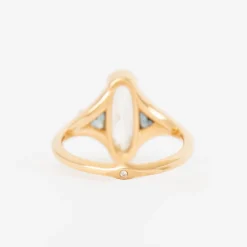 Elongated Oval & Sapphire Trillion Ring