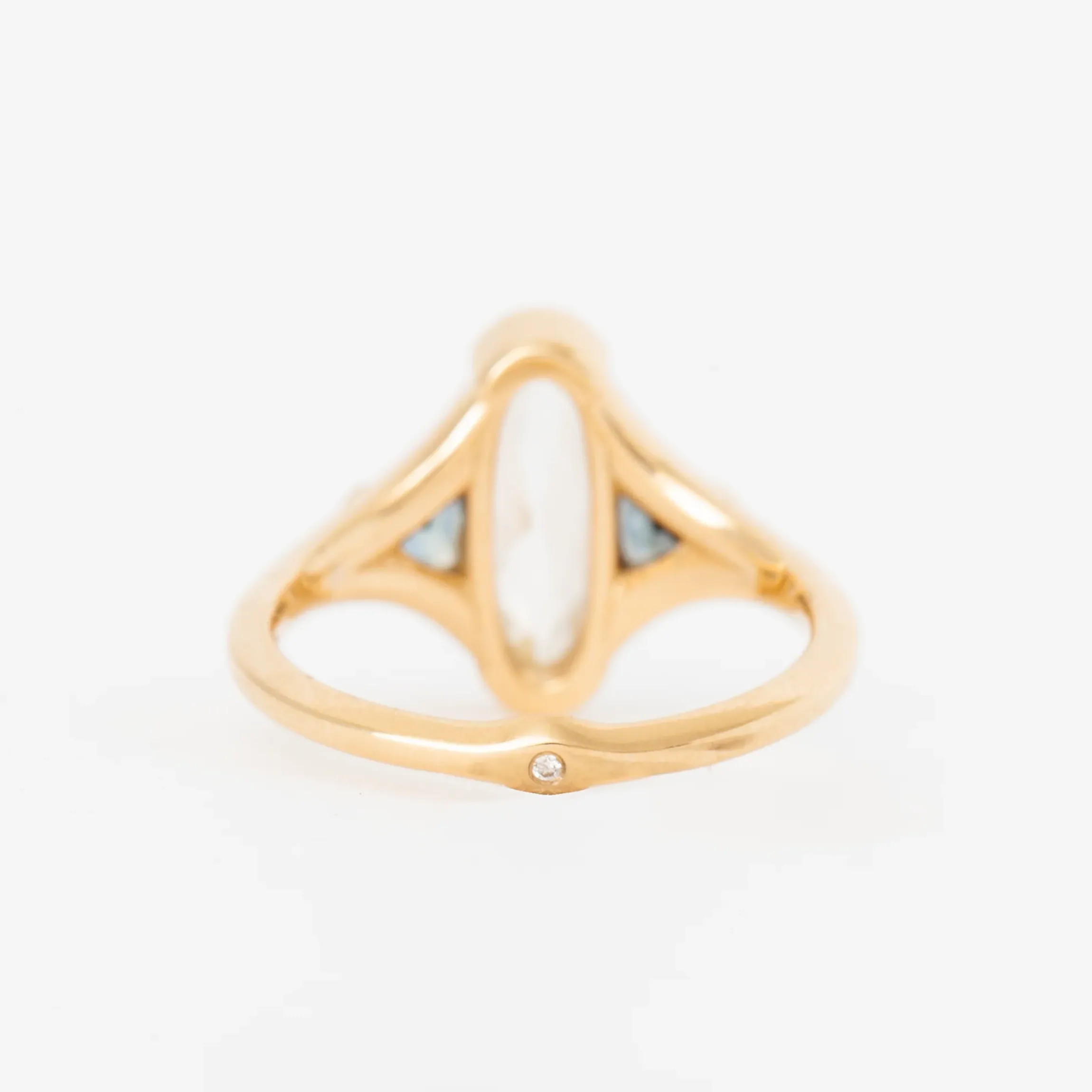 Elongated Oval & Sapphire Trillion Ring