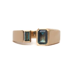 Emerald and Baguette-Cut Sapphire Dyad Ring