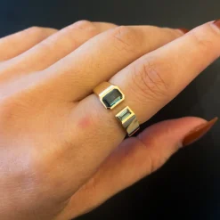 Emerald and Baguette-Cut Sapphire Dyad Ring