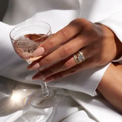 Emerald Cut Four-Prong Temple Solitaire