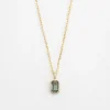 Emerald Cut Green Sapphire Wisp Necklace