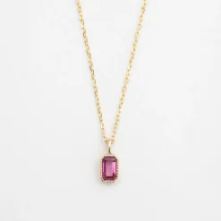 Emerald Cut Ruby Wisp Necklace
