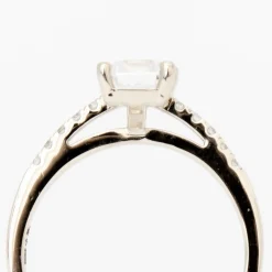 Emerald-cut Diamond Canopy Pavé Solitaire