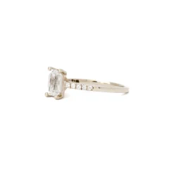 Emerald-cut Diamond Canopy Pavé Solitaire