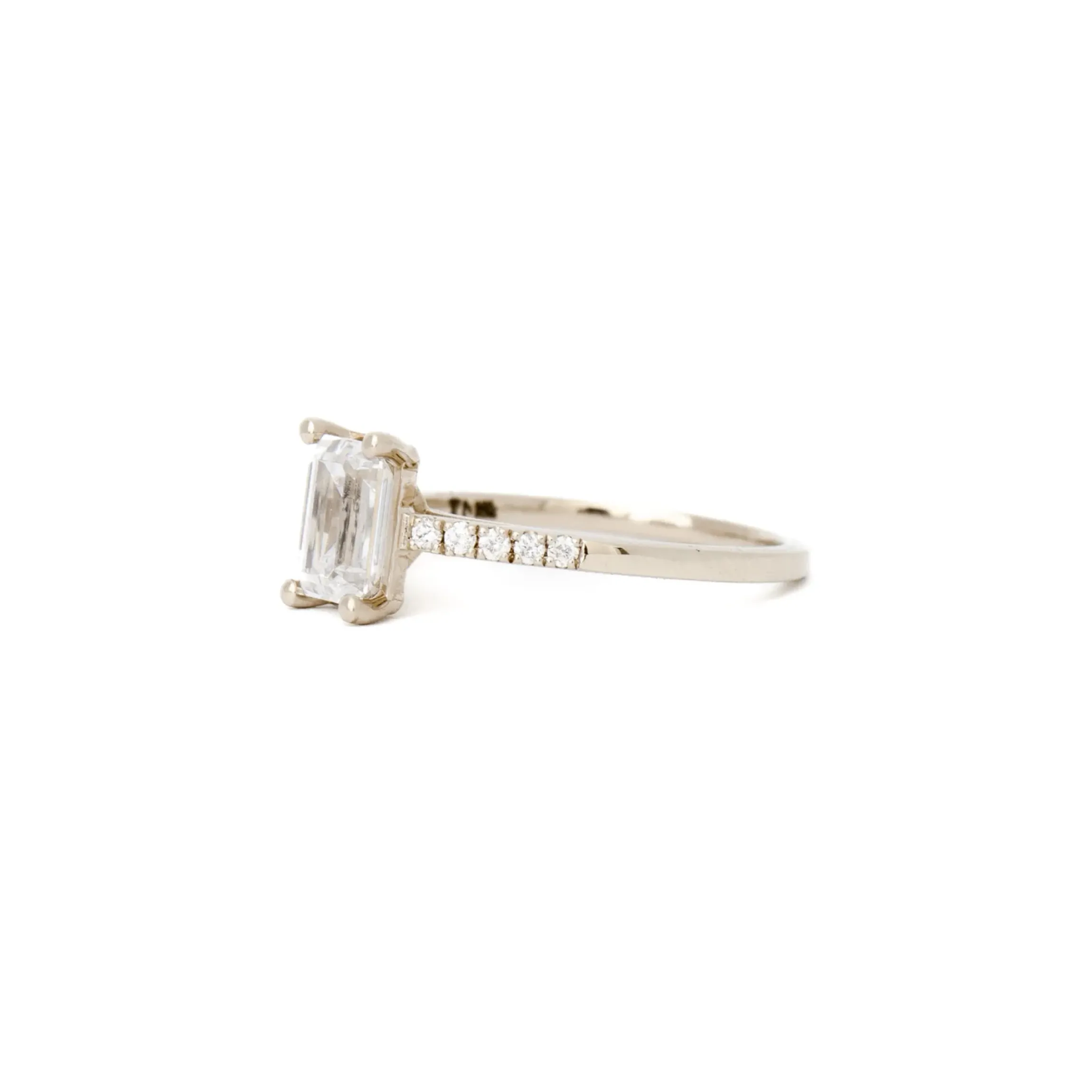 Emerald-cut Diamond Canopy Pavé Solitaire
