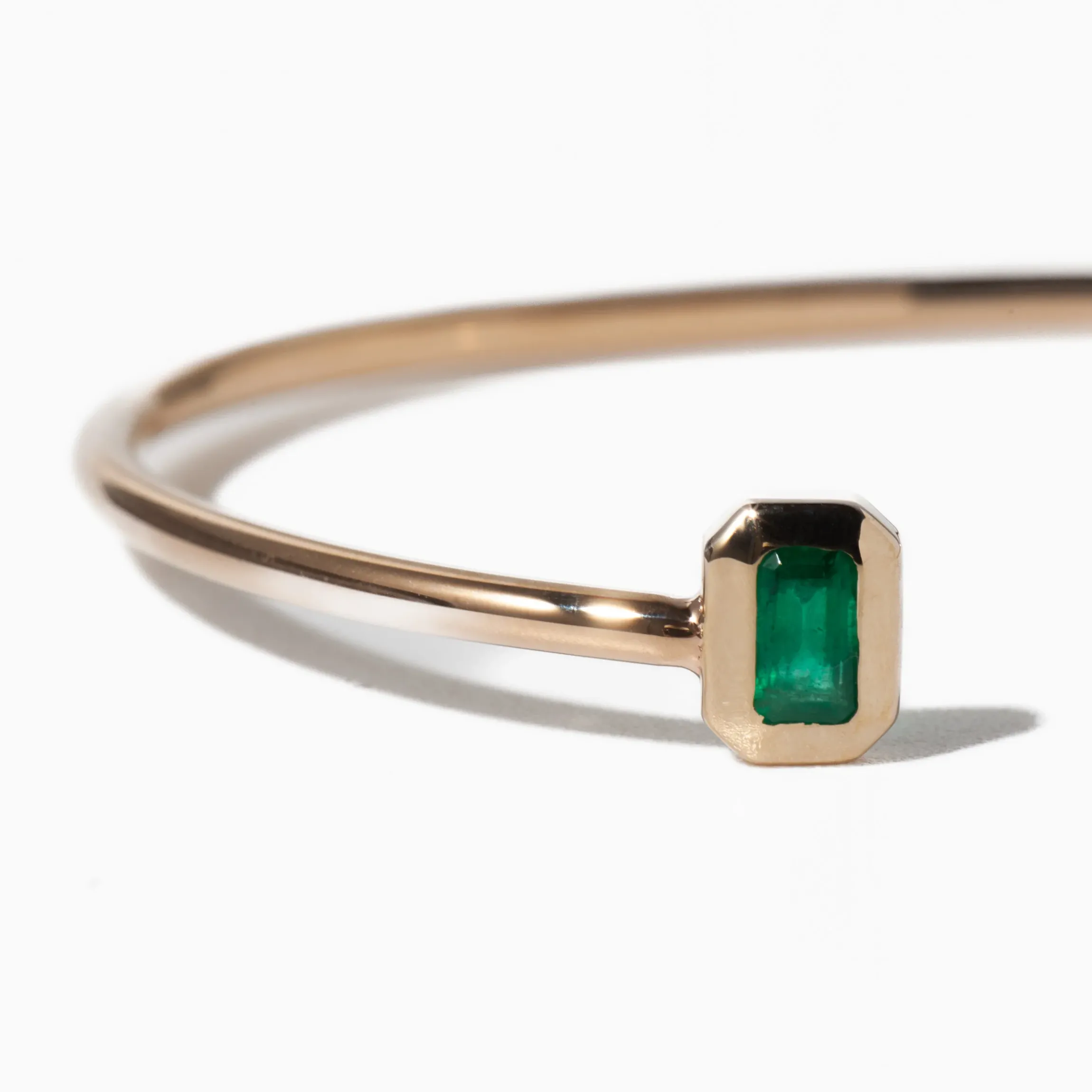 Emerald-cut Emerald & Pavé Diamond Cuff