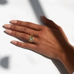 Emerald-Cut Parquet Band