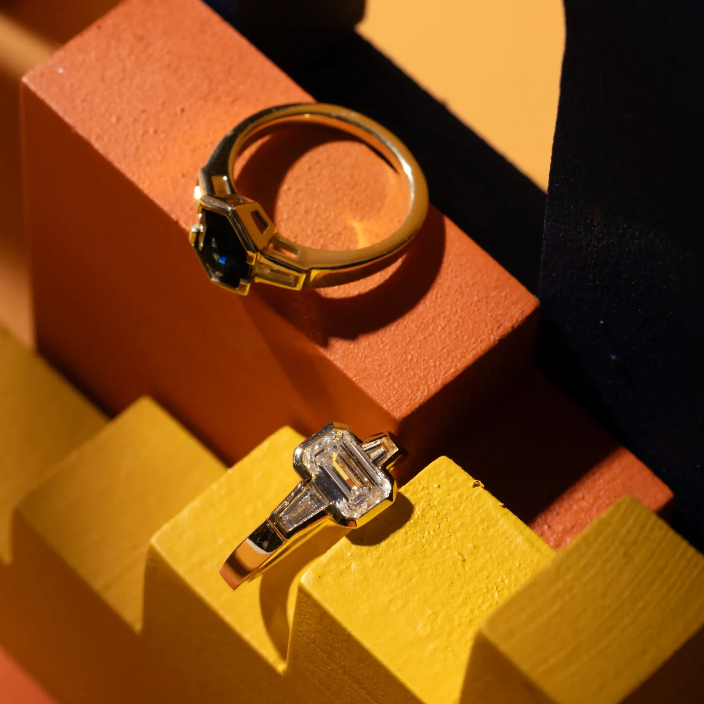 Emerald-cut Ponte Three-Stone Ring