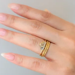 Engraved Geometric Pattern Wedding Band