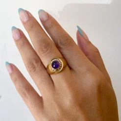 Finnish Amethyst & Seed Pearl Cocktail Ring 1965