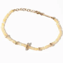 Fire Opal Rondelle Beads Bracelet