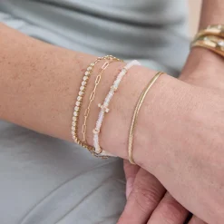 Fire Opal Rondelle Beads Bracelet