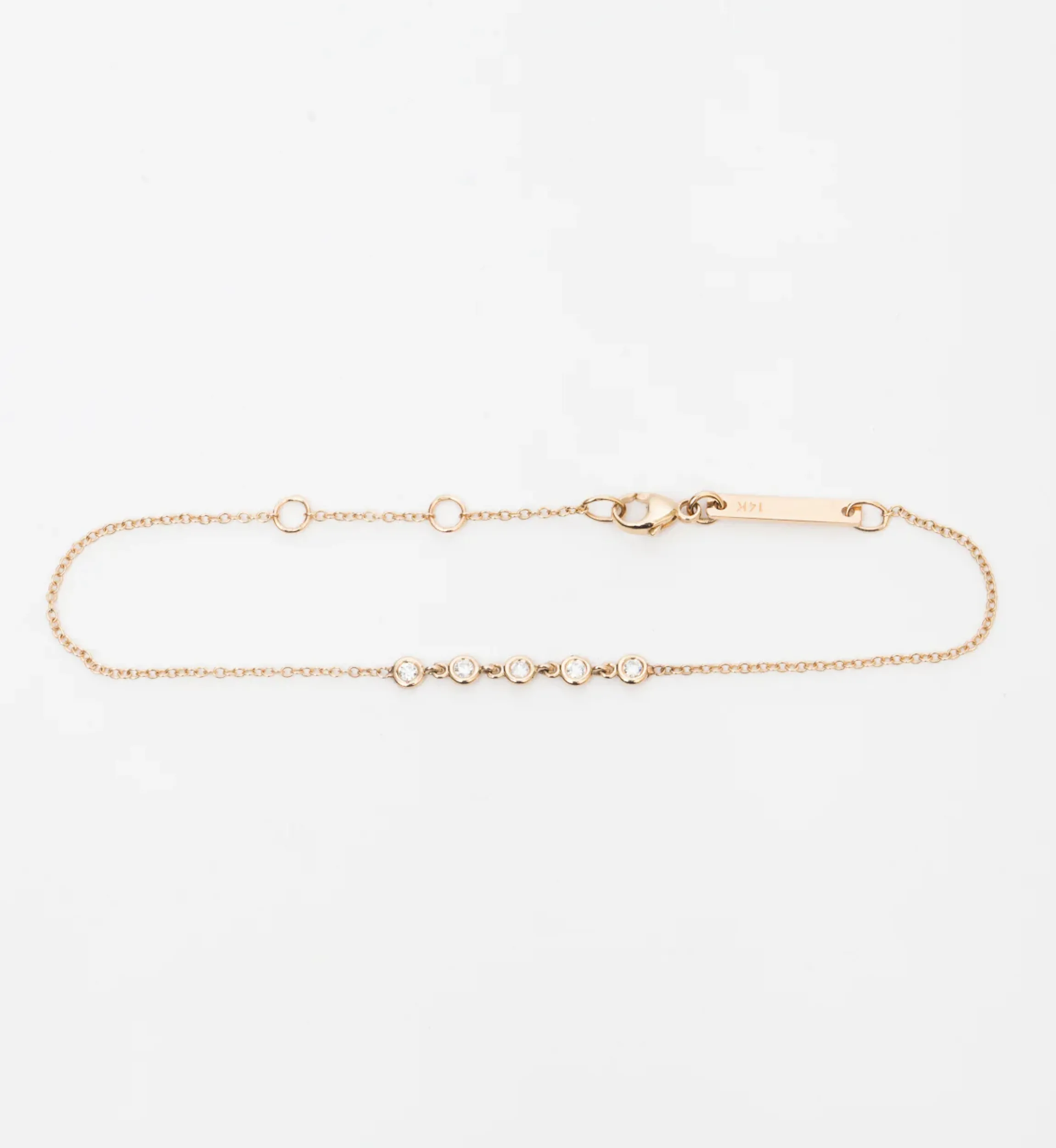 Five Linked Floating Diamonds Bracelet