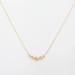 Five Round Diamond Bezel Necklace