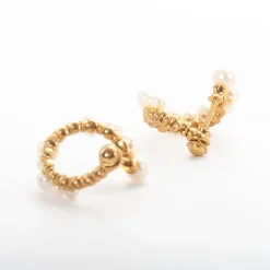 Freshwater Pearl Spiral Hoop Earrings