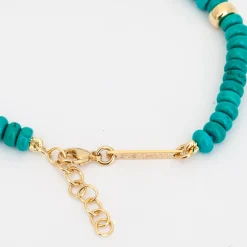 Gold & Turquoise Rondelle Bead Bracelet