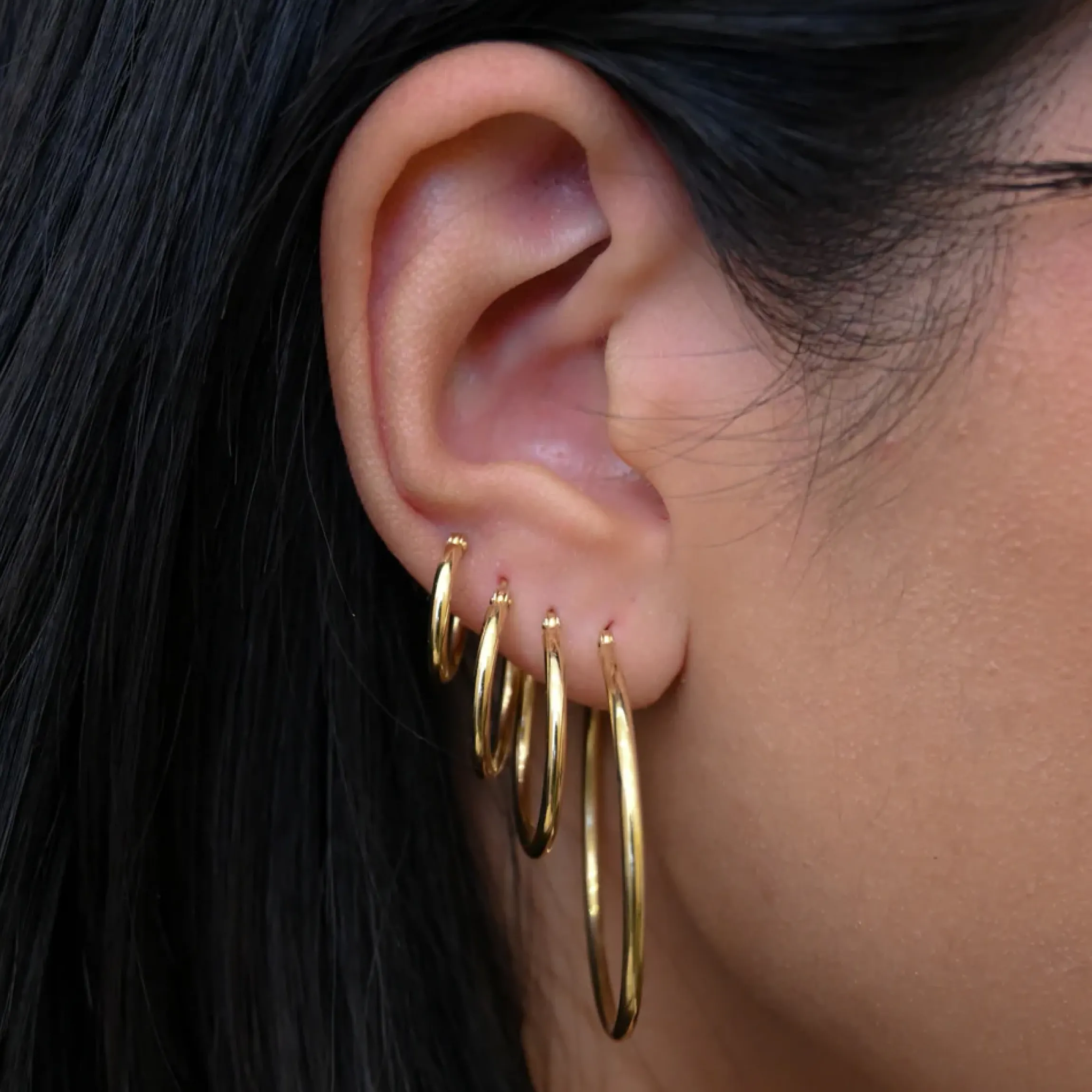 Gold Hinged Hoop Earrings