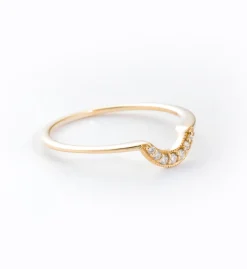 Gold Tiny Crescent Ring