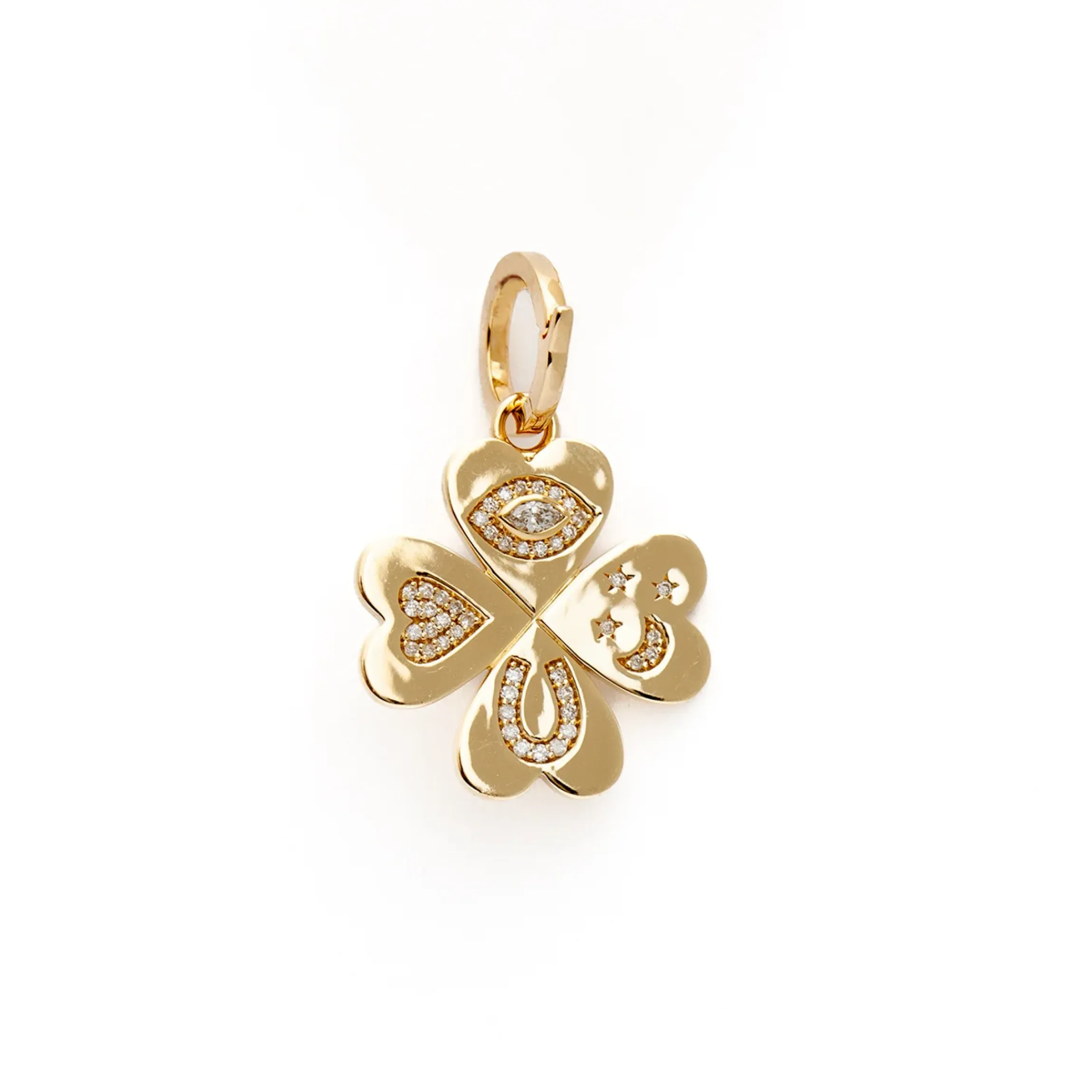 Good Luck Diamond Clover Charm