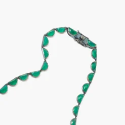 Green Onyx Large Scallop Rivière Necklace