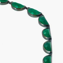 Green Onyx Large Scallop Rivière Necklace