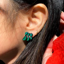 Green Onyx Prawn Earrings
