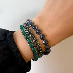 Green Onyx Small Tile Tennis Bracelet