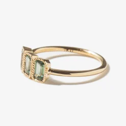 Green Sapphire Campana Ring