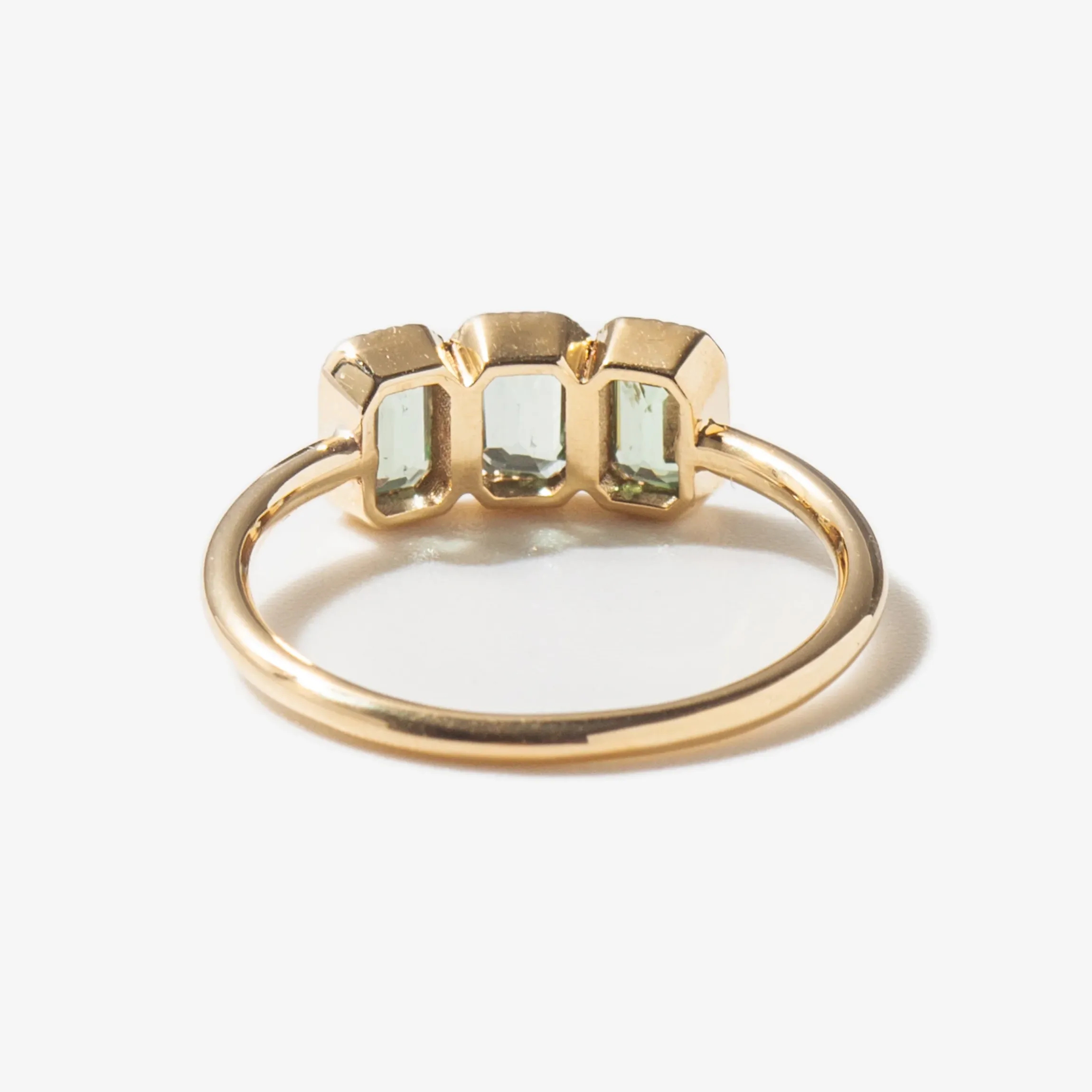 Green Sapphire Campana Ring