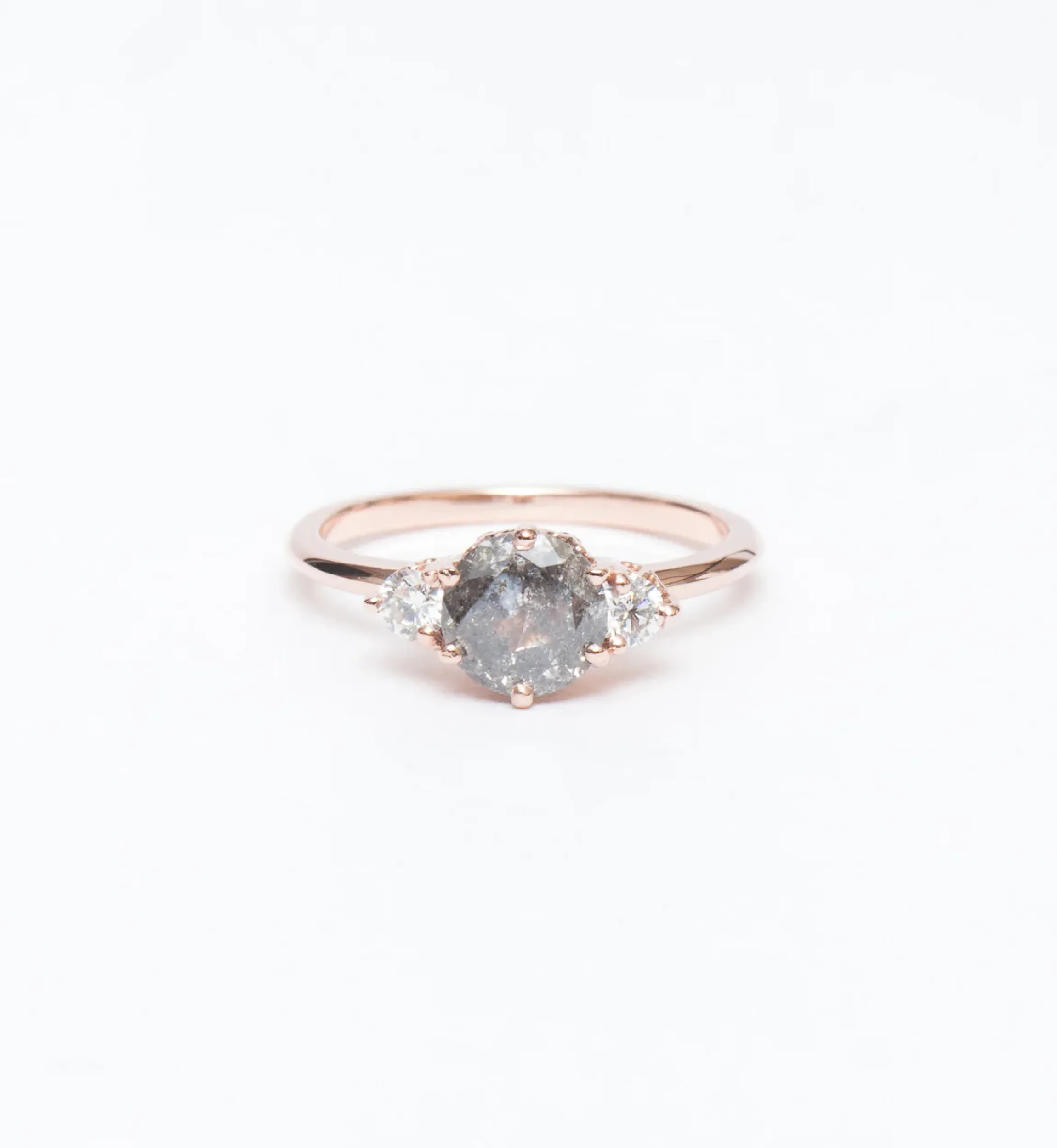 Grey Diamond Hazeline Three Stone Ring