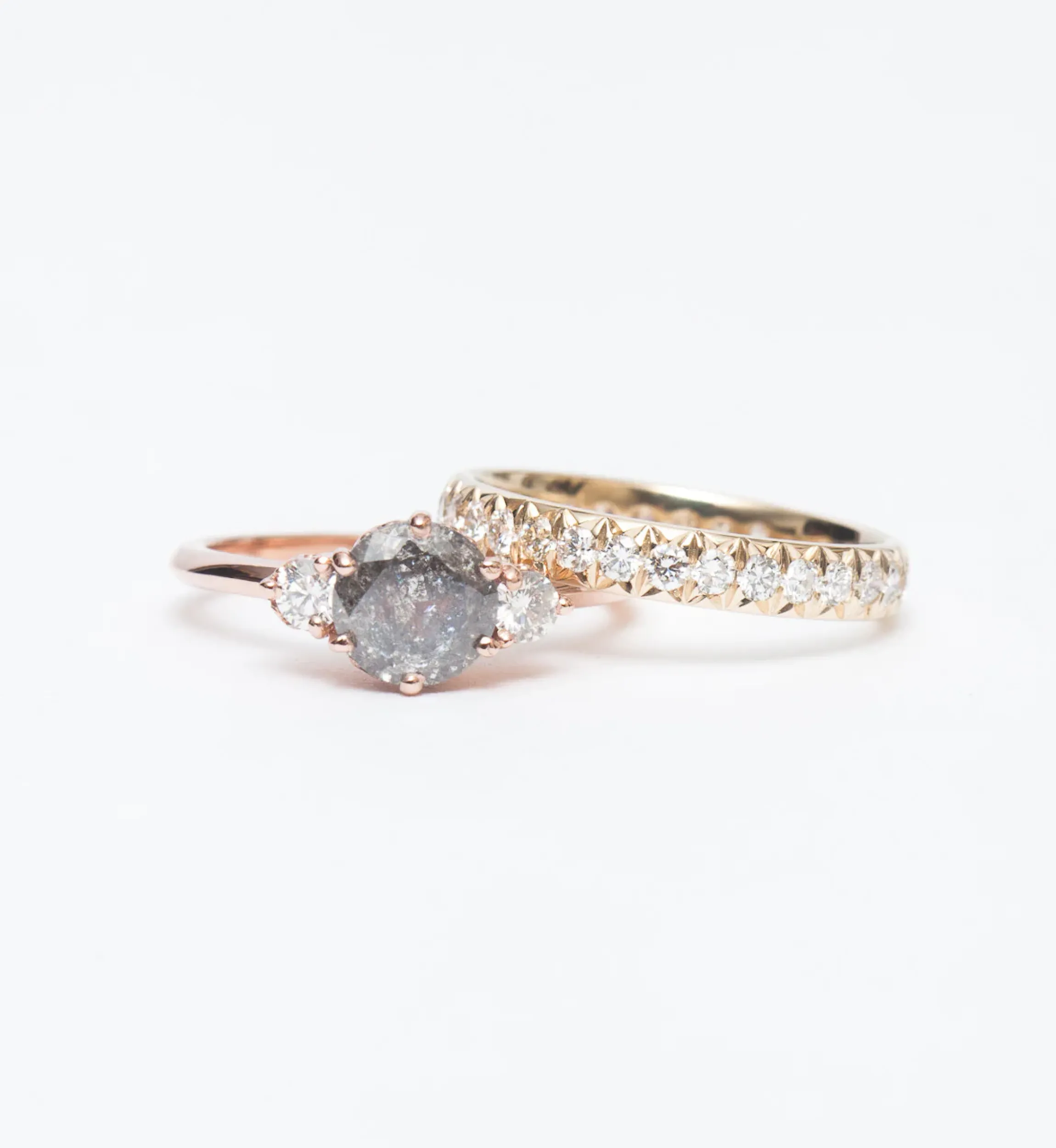 Grey Diamond Hazeline Three Stone Ring