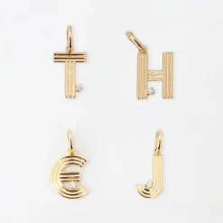 Groovy Diamond Initial Charm