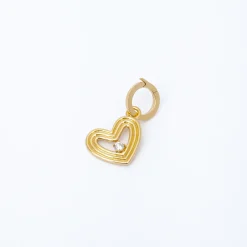 Groovy Large Diamond Heart Charm