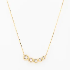 Illusion-set Diamond Swoop Necklace