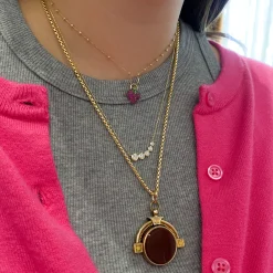 Illusion-set Diamond Swoop Necklace