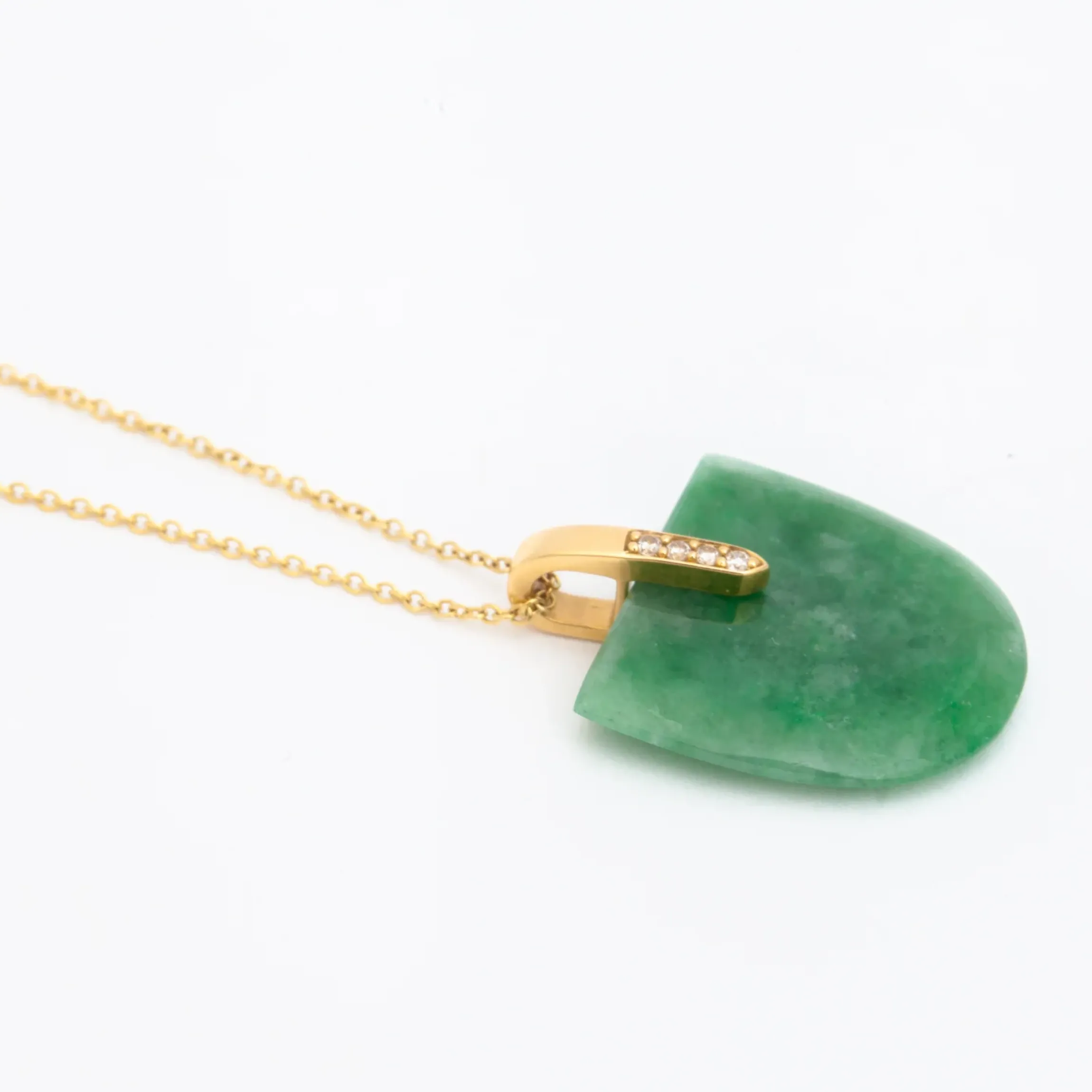 Jadeite Brevity Pavé Pendant Necklace