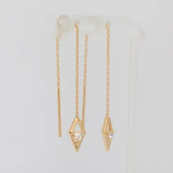 Lab-Grown Diamond Reflection Threader Earrings
