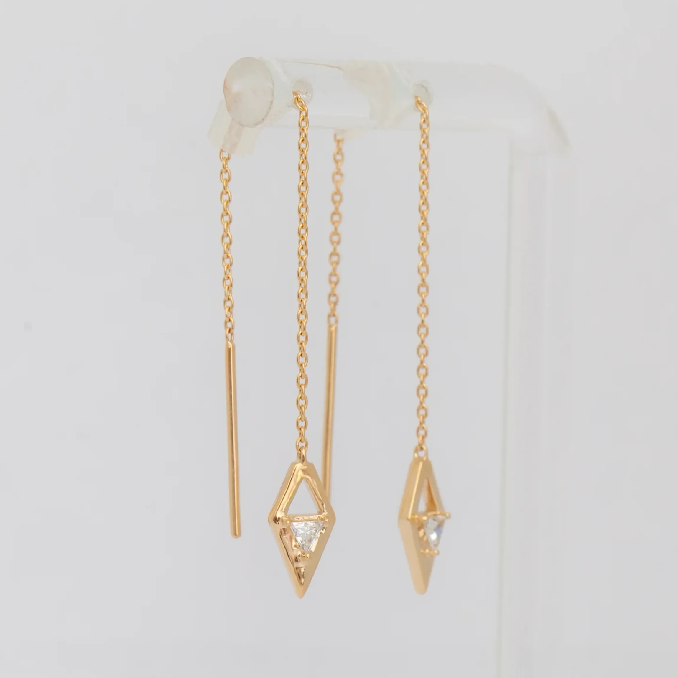 Lab-Grown Diamond Reflection Threader Earrings