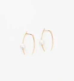 Large Infinite Tusk Earrings with Pearl