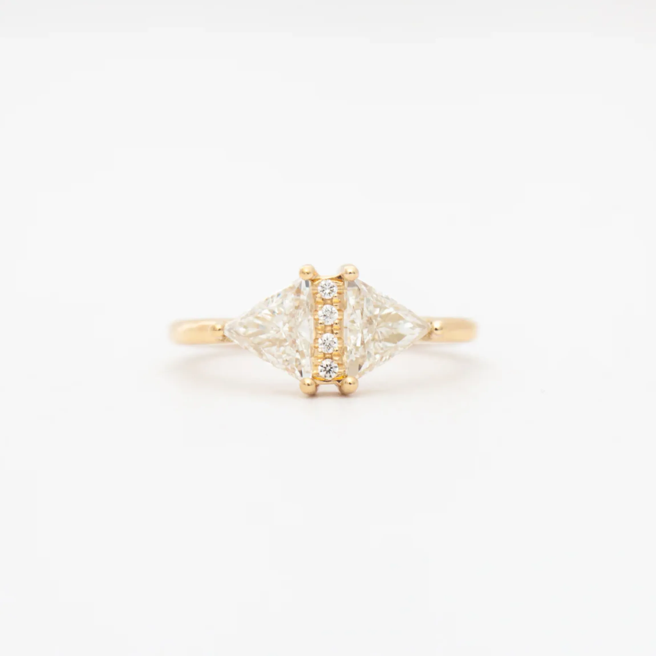 Large Vintage Diamond Triangle Ring