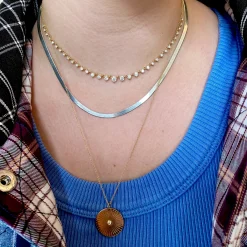 Linked Graduated Prong Tennis Necklace