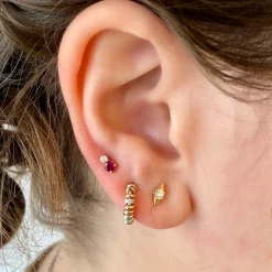 London Single Diamond Spike Studs