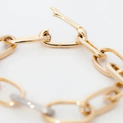 Long Rectangular Chain Bracelet with Pavé Invisible Clasp